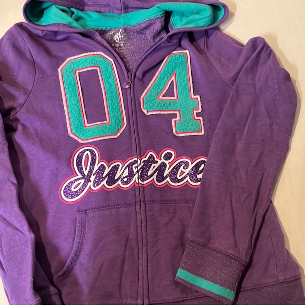 Girls Justice sweatshirt zip-up size 18